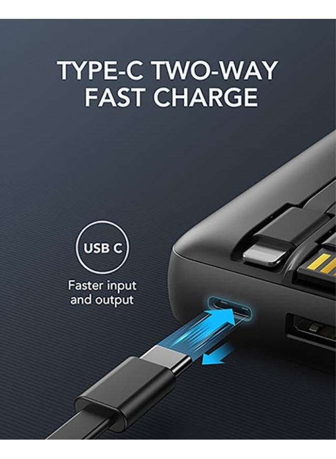 VEGER 20000mAh Power Bank with 4 Built-in Cables Fast Charging and LED Digital Display Compatible with All Devices Black - Image 2