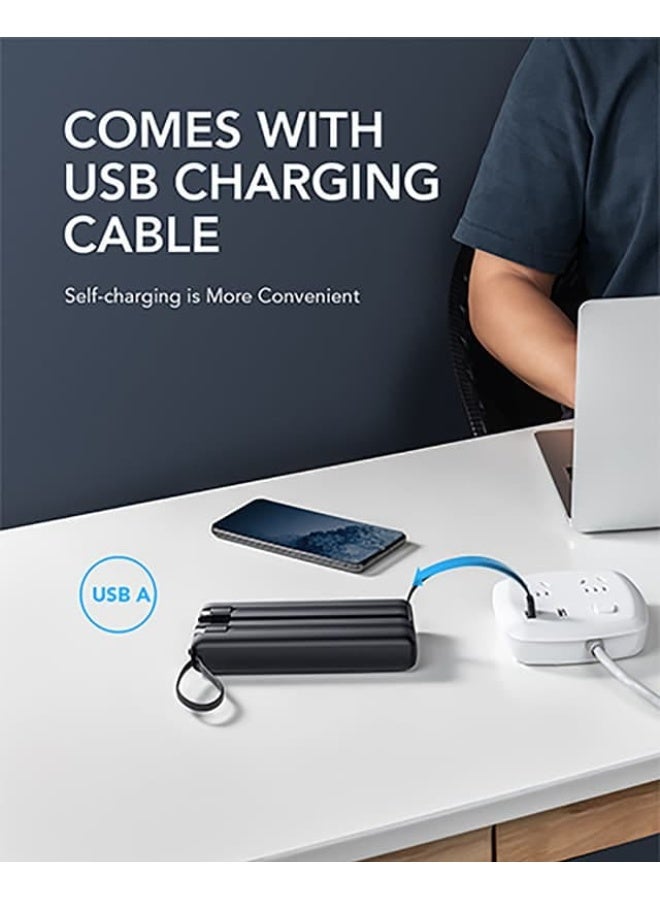 VEGER 20000mAh Power Bank with 4 Built-in Cables Fast Charging and LED Digital Display Compatible with All Devices Black - Image 4