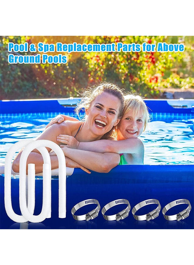 Generic - 2pcs 1.5m Swimming Pool Replacement PE Hoses 32mm Diameter Pool Filter Pump Replacement Hoses with Clamps Compatible with INTEX Pump 330 GPH, 530 GPH and 1000 GPH - Image 1