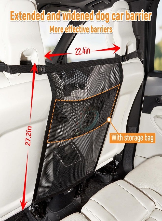 Veitail Dog Car Barrier,Dog Net for Car Divider,Pet Barrier with Mesh Organizer,Universal for Car,SUV,Truck - Image 2