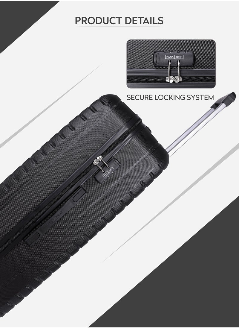PARAJOHN Spiral 28-Inch (Large) ABS Hard Case Checked-In Luggage Trolley Bag with 4 Spinner Wheels and Lock - Black  - Image 5