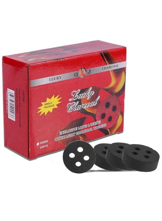 PARO OUD 20-Piece Quick Light LUCK Charcoal Tablets Black 50 millimeter - Image 1
