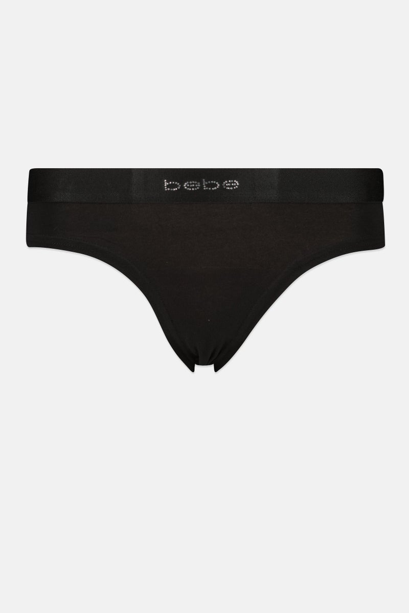 bebe Women 3  pec Brand Logo Cheeky Panties, Multicolor - Image 3