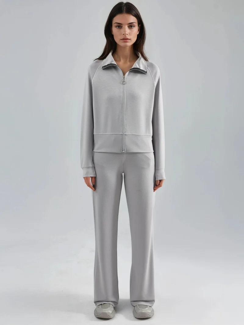 HICCUP Modal Touch Zippered Sweatshirt & Pants Two-Piece Set Bersan Collection