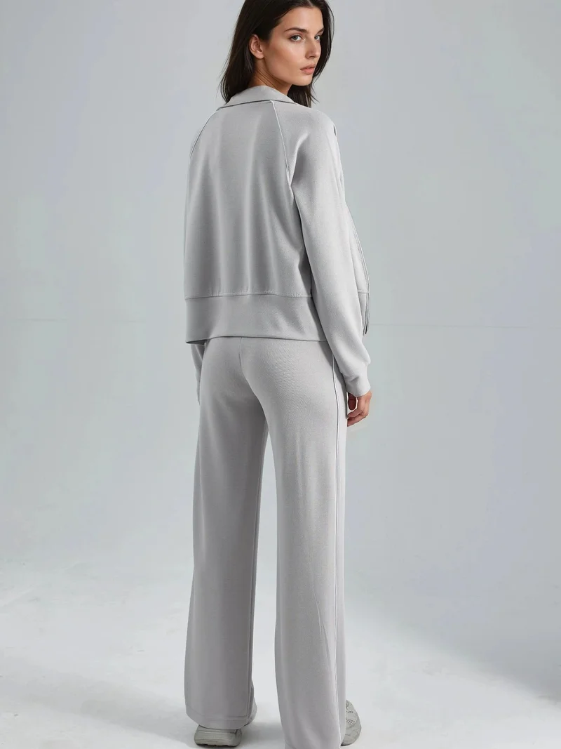 HICCUP Modal Touch Zippered Sweatshirt & Pants Two-Piece Set Bersan Collection