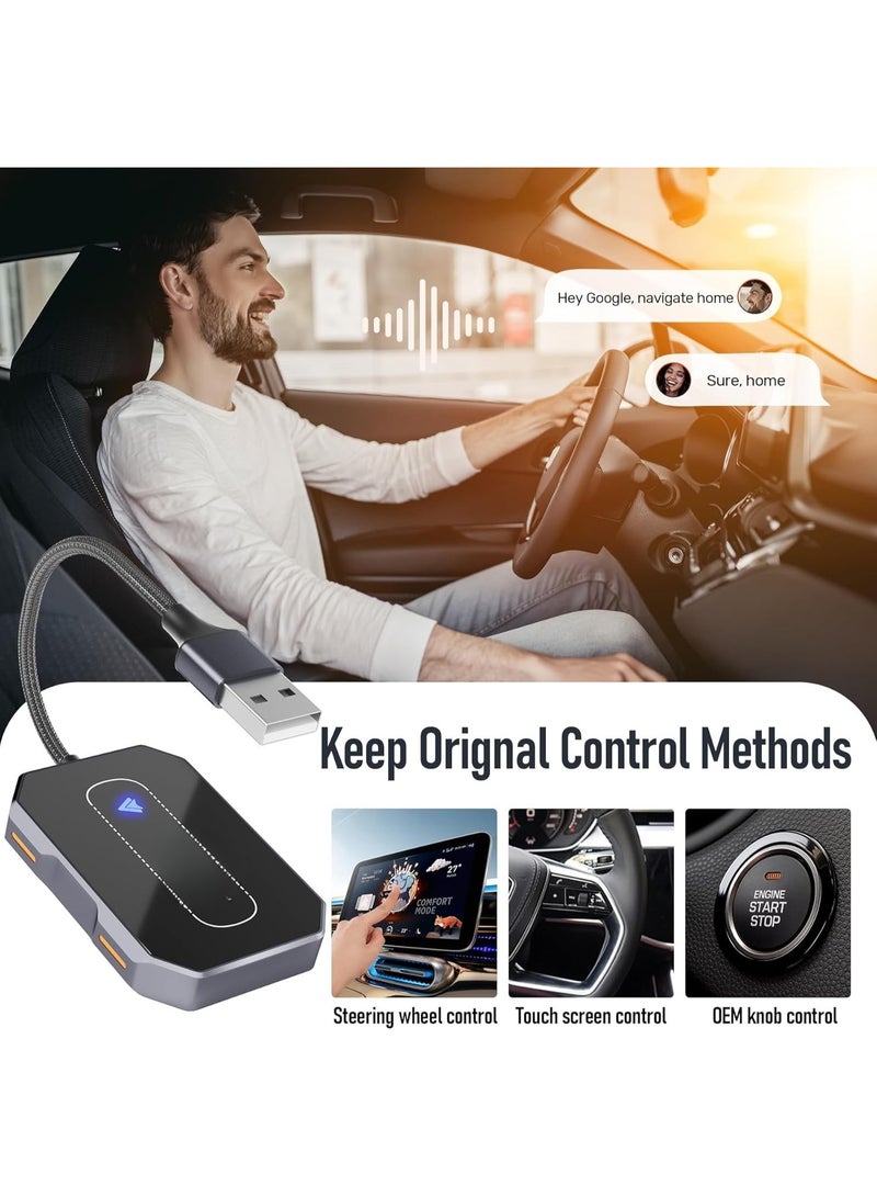 محول لاسلكي لأنظمة Android Auto وCarPlay، محول USB بتقنية التوصيل والتشغيل للسيارات المزودة بنظام سلكي متوافق - Image 4