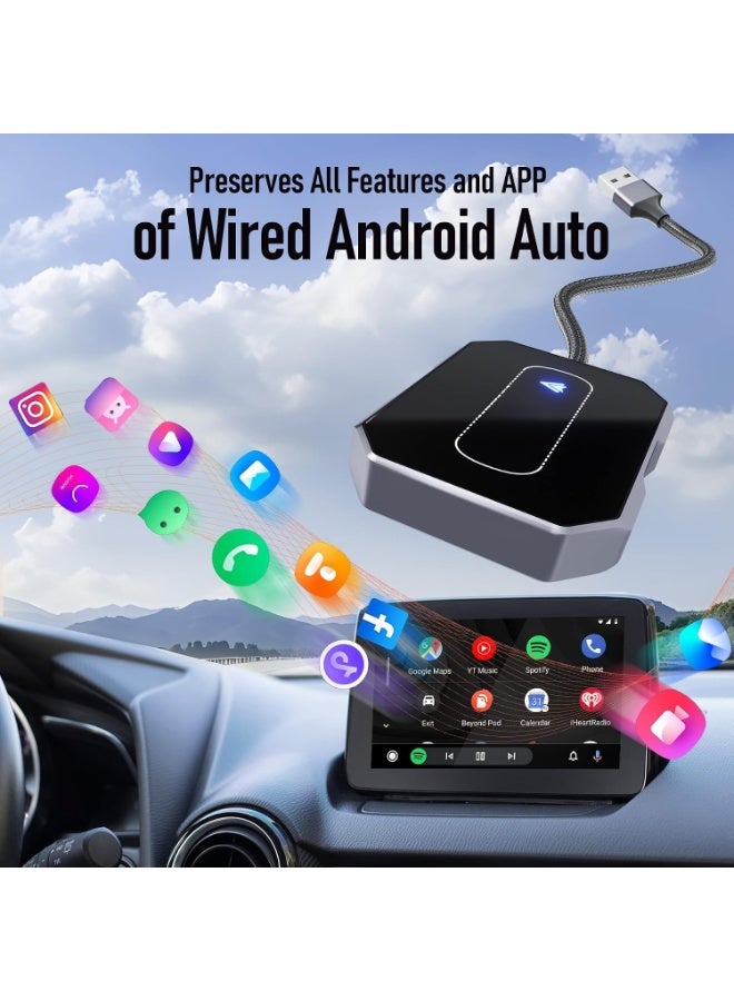 محول لاسلكي لأنظمة Android Auto وCarPlay، محول USB بتقنية التوصيل والتشغيل للسيارات المزودة بنظام سلكي متوافق - Image 5