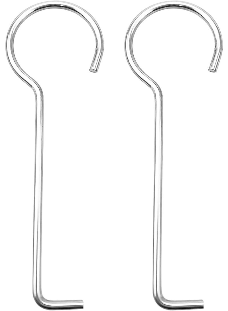 2 PCS Drain Key Lifting Hook, Stainless Steel Silver Drain Grate Puller Lift Out Key for Shower Drain Daily Cleaning - Image 1