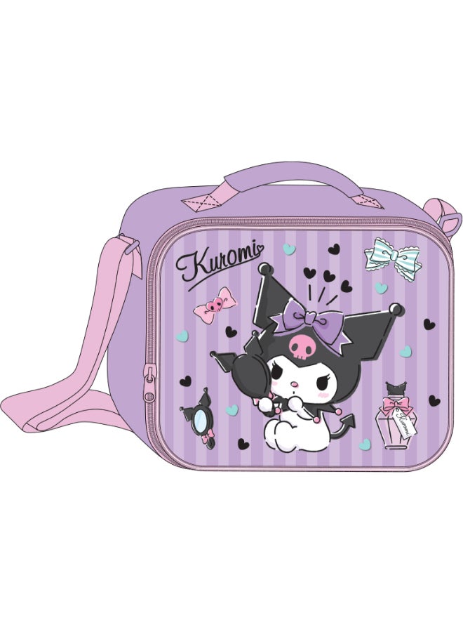 Sanrio Kuromi 5 in 1 Value Pack (16" Trolley Bag with Lunch Box, Lunch bag, Water Bottle and Pencil Case) - Image 2