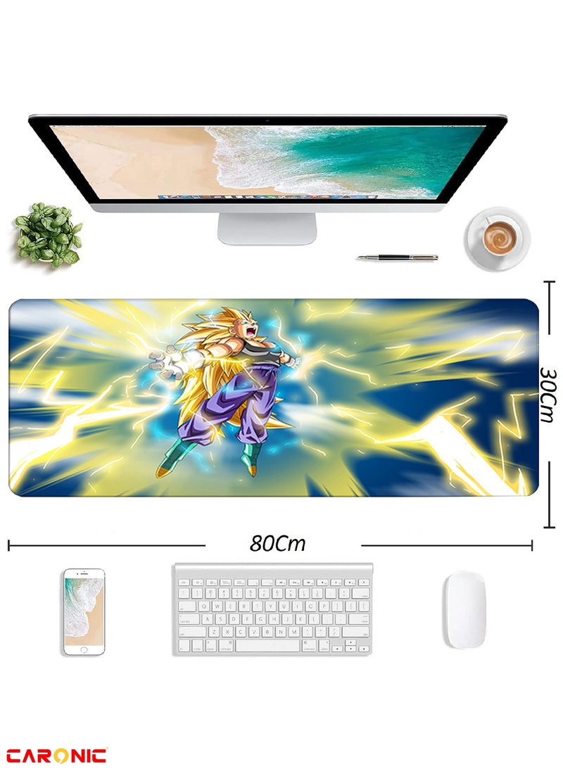 CARONIC Large Gaming Mouse Pad with Superior Micro Weave Cloth Extended Desk Mousepad with Stitched Edges Non-Slip Base Water Resist Keyboard Pad For Gamer And Office Home DBZ 102  - Image 3
