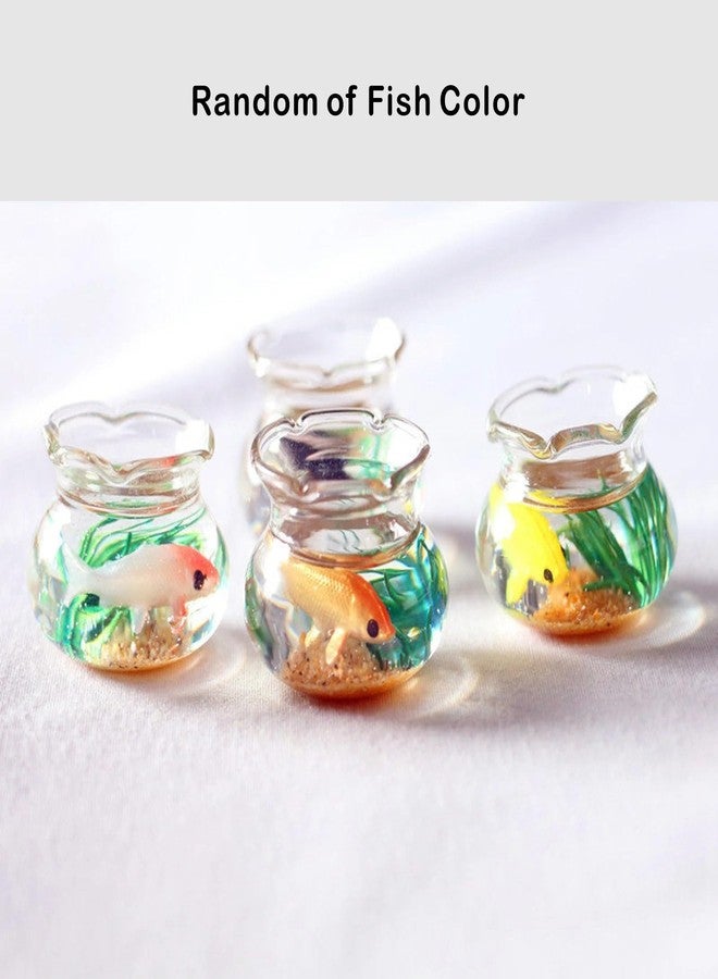 RillyRellow Dollhouse Fish Tank, Miniature Round and Square Goldfish Tank, Mini Miniature Goldfish Aquarium, for Dollhouse Miniature, Fairy Garden, Diorama Decoration (Round Tank) - Image 3