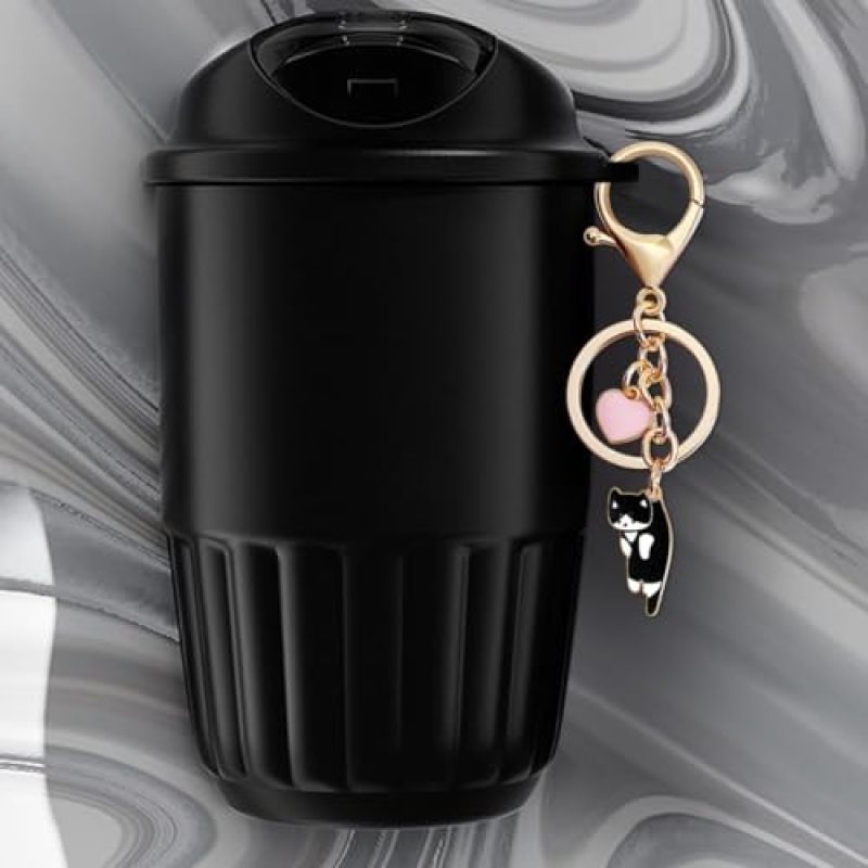Cute Cat Keychain Bag Hanging Accessories Gold Polished Finish - Versatile Charm for Backpacks Key Sets for Women - Image 5