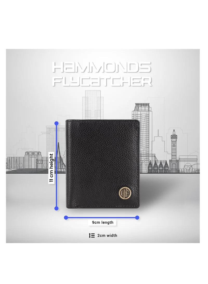 Hammonds Flycatcher  Leather Wallets for Men - RFID Protected Bi-Fold Money Wallet with Total 10 Slots/Pockets - Gift for Men - Black  | Best Price UAE