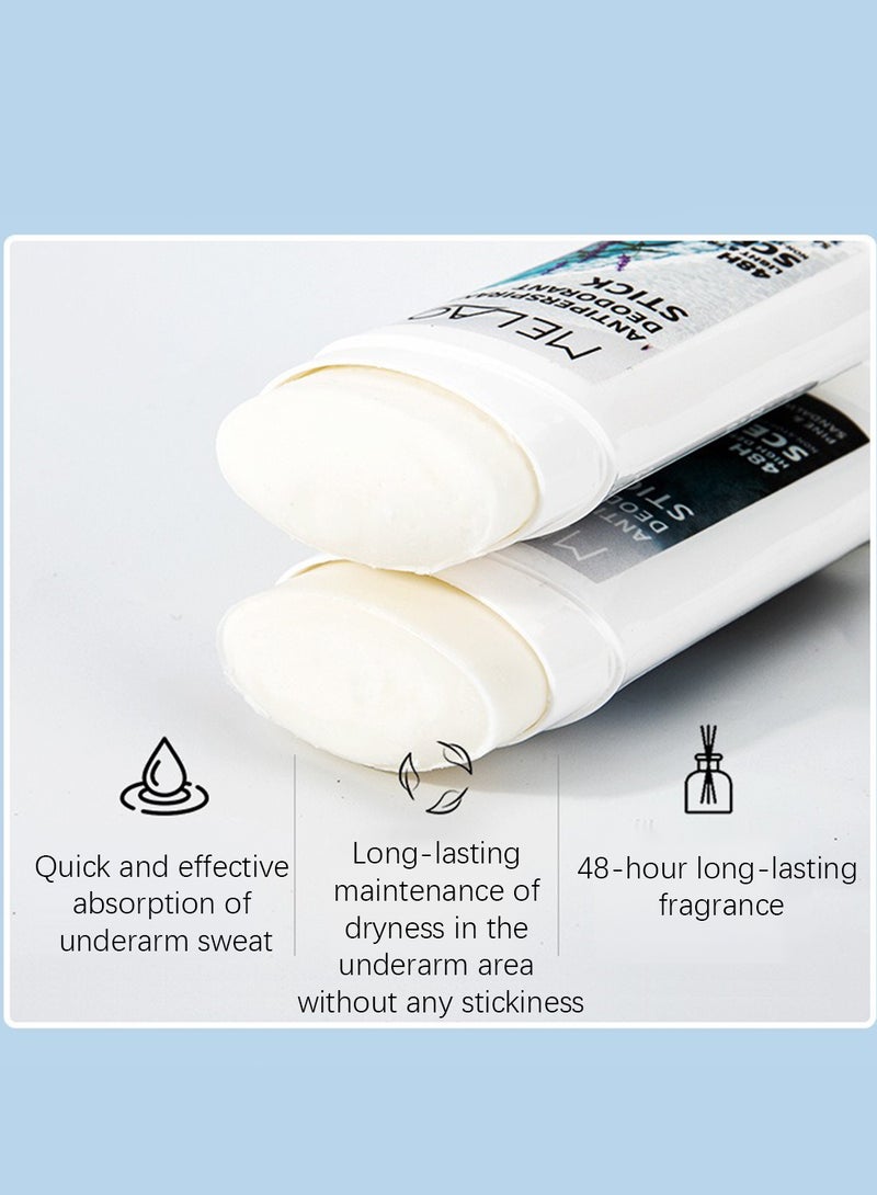 MELAO Antiperspirant Deodorant Stick for Men, Long Lasting Refreshing Gentle Underarm Care, 48 Hour Sweat and Odor Protection, Relieve Body Odor 75g - Image 4