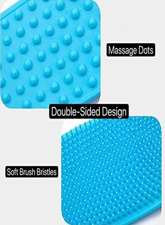 Geocell Silicone Bathing Scrubber Double Side Brush for Skin Deep Cleaning, Dead Skin Removal Exfoliating Belt for Shower, Easy to Clean, Lathers Well Men & Women & Kids - any color (Multicolor) - Image 4