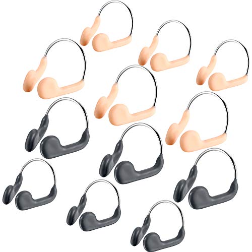 Fiada 12 Pieces Swimming Nose Plug Metal Swim Nose Clip for Adult Training Swimming Beginners - Image 1