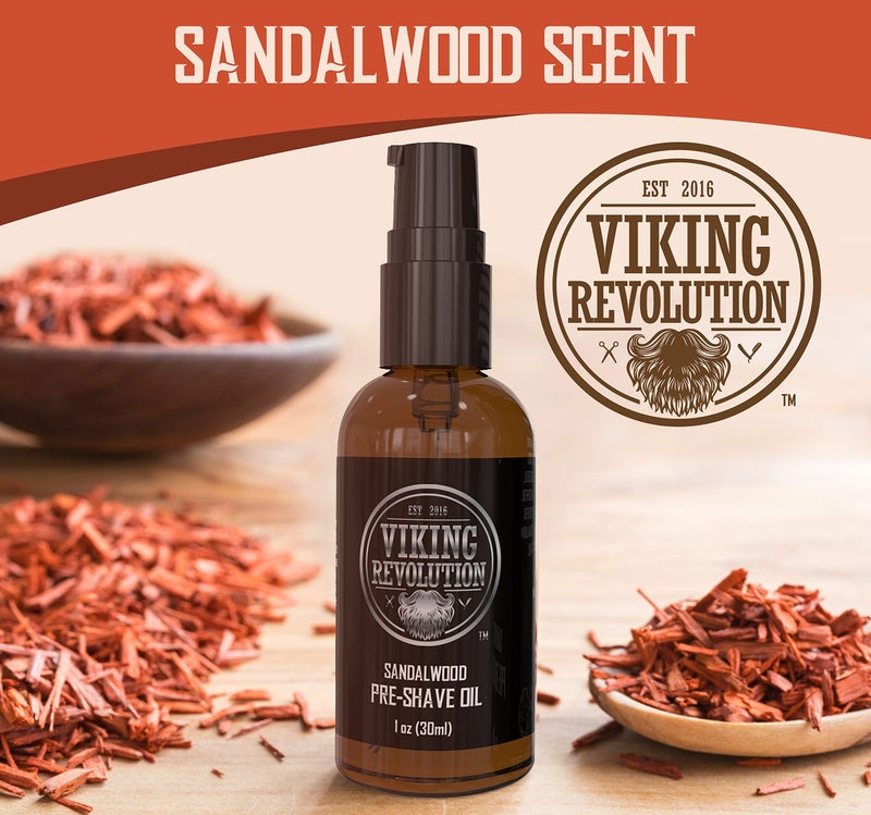 Viking Revolution Sandalwood Pre-Shave Oil for Men - Smooth, Irritation-Free Shave, 1 Fl Oz - All Skin Types - Image 5