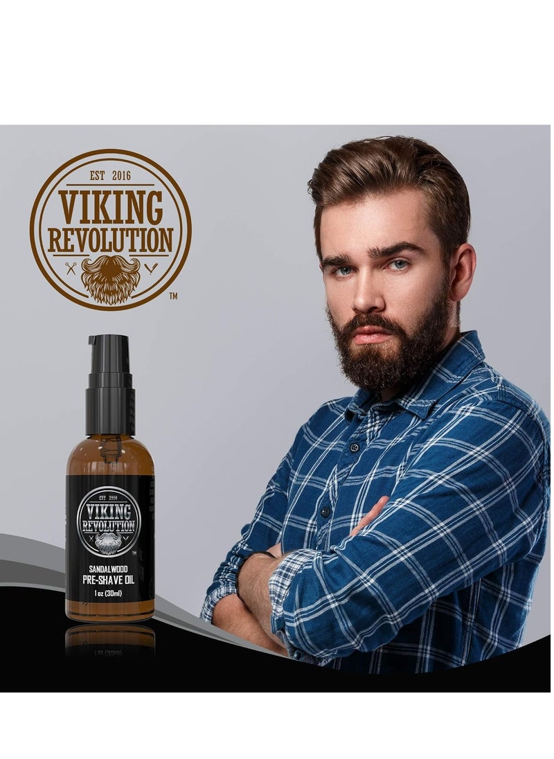 Viking Revolution Pre Shave Oil for Men - Best Shaving Oil with Sandalwood for Safety Razor, Straight Razor - For the Smoothest, Irritation Free Shave  - Image 4