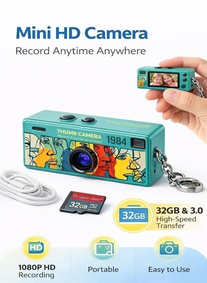 1080P HD Thumb Camera Recording Built-in Microphone Rechargeable Battery Travel Vlogging Gadget Small Security Camera - Image 3