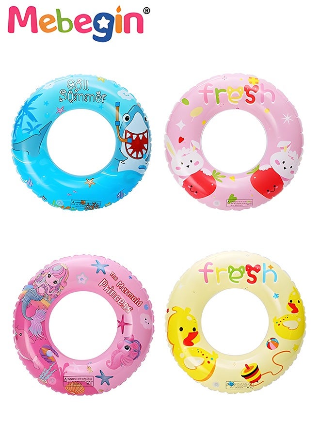 MEBEGIN 4 PCS 80cm Swimming Rings with Cartoon Patterns, Durable Pool Floaties Toys, Unique Inflatable Pool Float, Fun Water Toys, Pool Party Supplies, Suitable for Pools, Beaches, Parties and Water Sports - Image 2