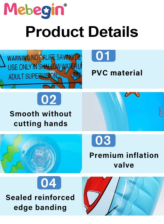 MEBEGIN 4 PCS 80cm Swimming Rings with Cartoon Patterns, Durable Pool Floaties Toys, Unique Inflatable Pool Float, Fun Water Toys, Pool Party Supplies, Suitable for Pools, Beaches, Parties and Water Sports - Image 4