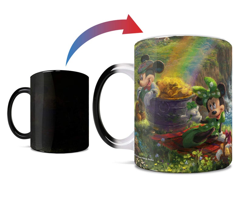 Morphing Mugs Disney  Mickey and Minnie Mouse  Ireland  Thomas Kinkade  One 11 oz Color Changing Heat Sensitive Ceramic Mug  Image Revealed When HOT Liquid Is Added