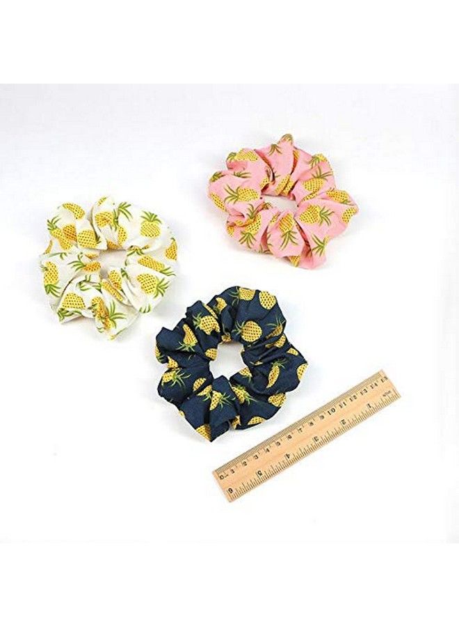 SYBL 4 قطع أربطة شعر مطبوعة على شكل أناناس مرنة لربط الشعر، أربطة شعر، حبال شعر، أربطة شعر، حوامل ذيل حصان، أشرطة رأس للنساء أو الفتيات، إكسسوارات شعر (لون عشوائي) - Image 4