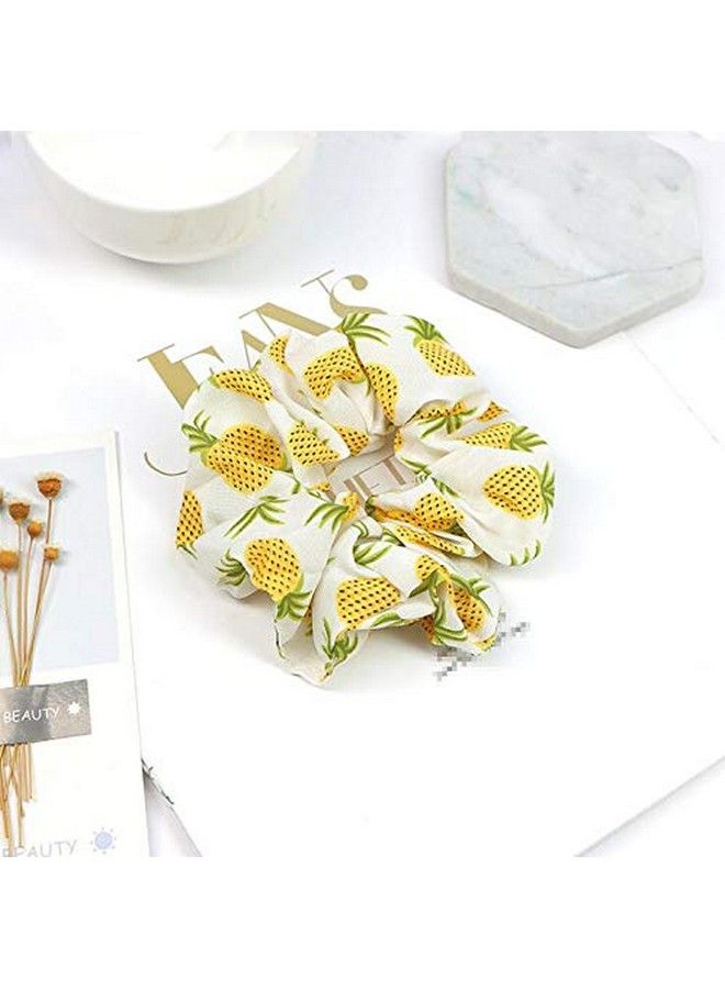 SYBL 4 قطع أربطة شعر مطبوعة على شكل أناناس مرنة لربط الشعر، أربطة شعر، حبال شعر، أربطة شعر، حوامل ذيل حصان، أشرطة رأس للنساء أو الفتيات، إكسسوارات شعر (لون عشوائي) - Image 5