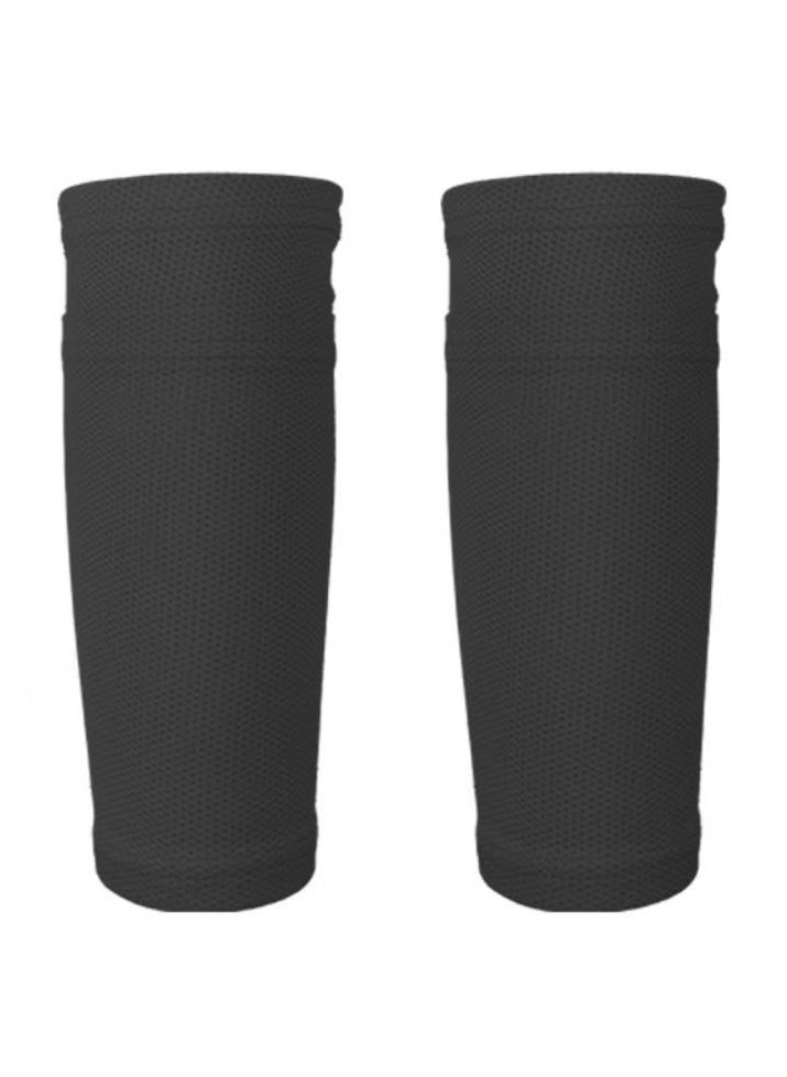 Generic - Nylon Pocket Shin Guard Sleeves Calf Compression Socks for Soccer Football Sports (Black) - Image 1