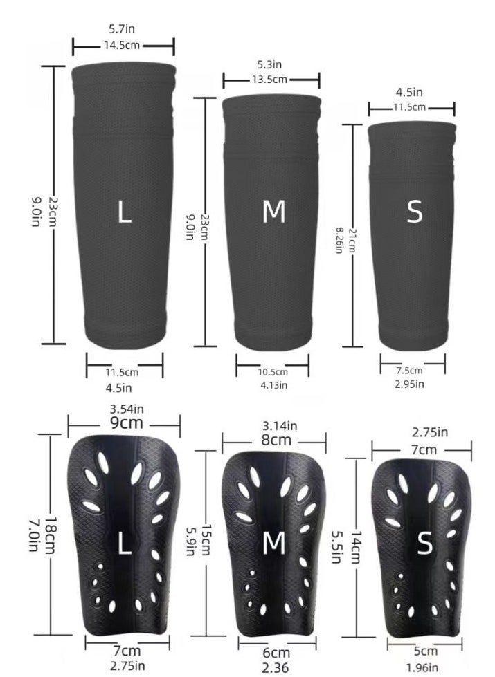 Generic - Nylon Pocket Shin Guard Sleeves Calf Compression Socks for Soccer Football Sports (Black) - Image 1