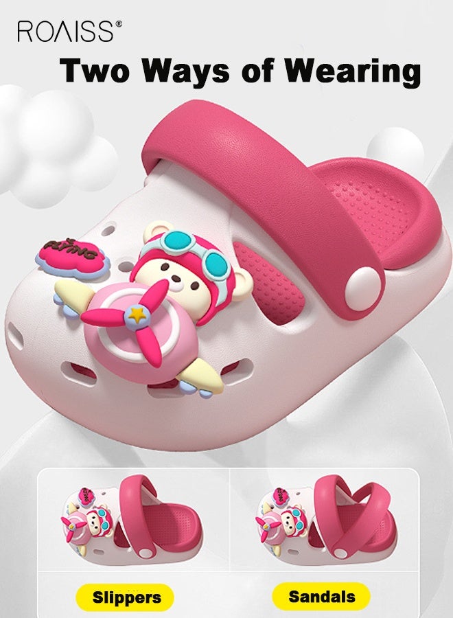 roaiss Kid's Summer Sandals, Comfort Clogs with EVA Non-slip Sole, Breathable Slippers with Cartoon Design, Kids Slip on Slides, Casual Beach Shoes for Kids - Image 3