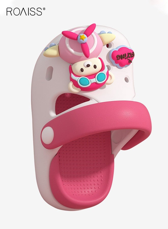 roaiss Kid's Summer Sandals, Comfort Clogs with EVA Non-slip Sole, Breathable Slippers with Cartoon Design, Kids Slip on Slides, Casual Beach Shoes for Kids - Image 2