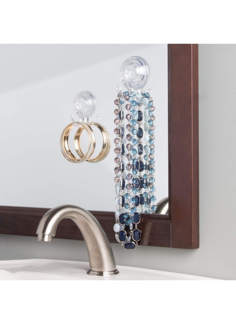 InterDesign iDesign Power Lock Bathroom Suction Cup Hooks for Loofah, Towels, Sponges and More, Set of 2, Clear  - Image 5