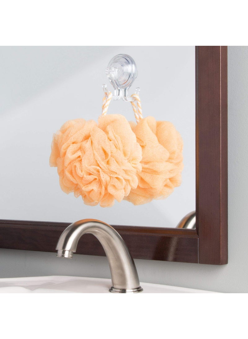 InterDesign iDesign Power Lock Bathroom Suction Cup Hooks for Loofah, Towels, Sponges and More, Set of 2, Clear  - Image 3