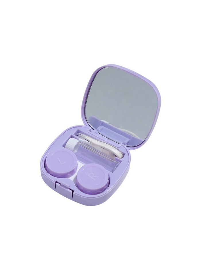 Generic Portable Contact Lens Case Travel Kit - Cute Colored Storage Box with Mirror, Solution Bottle  Applicator Tool - Daily Use  Outdoor  - Image 1