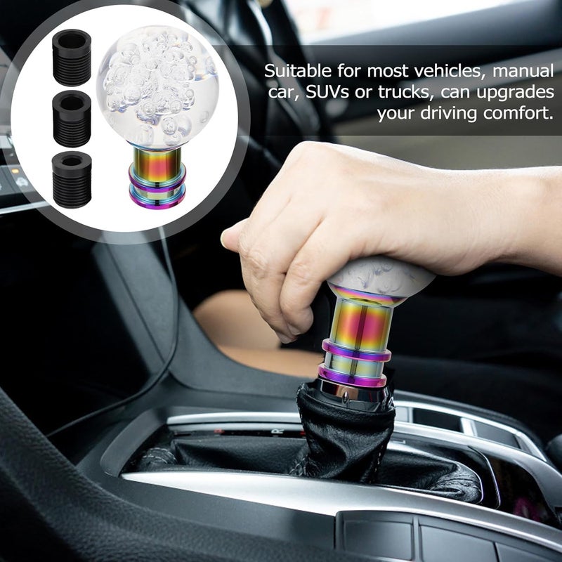 ORFOFE Acrylic Crystal Gear Shift Knob with 3pcs M8 M10 Large Adapter Set Round Manual Car Knob Replacement for Manual Transmission Vehicles - Image 4
