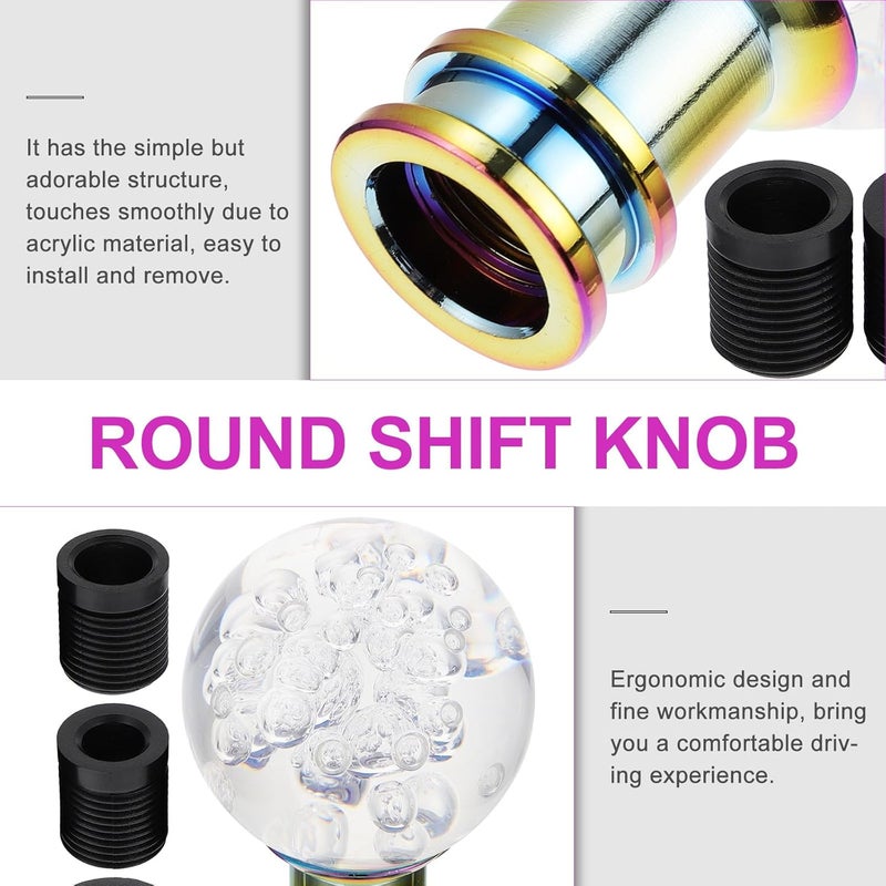 ORFOFE Acrylic Crystal Gear Shift Knob with 3pcs M8 M10 Large Adapter Set Round Manual Car Knob Replacement for Manual Transmission Vehicles - Image 5