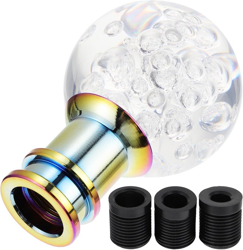 ORFOFE Acrylic Crystal Gear Shift Knob with 3pcs M8 M10 Large Adapter Set Round Manual Car Knob Replacement for Manual Transmission Vehicles - Image 1