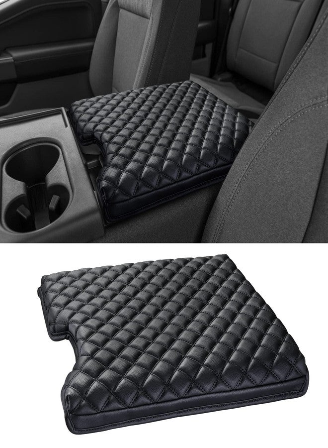 Sinvanho Thickened Center Console Armrest Cover for F150 F250 F350 F450 2015-2022 Accessories, PU Leather Middle Console Protective Cover, Arm Rest Box Lid Cushion, Only with 40/20/40 Jump Seat - Image 1