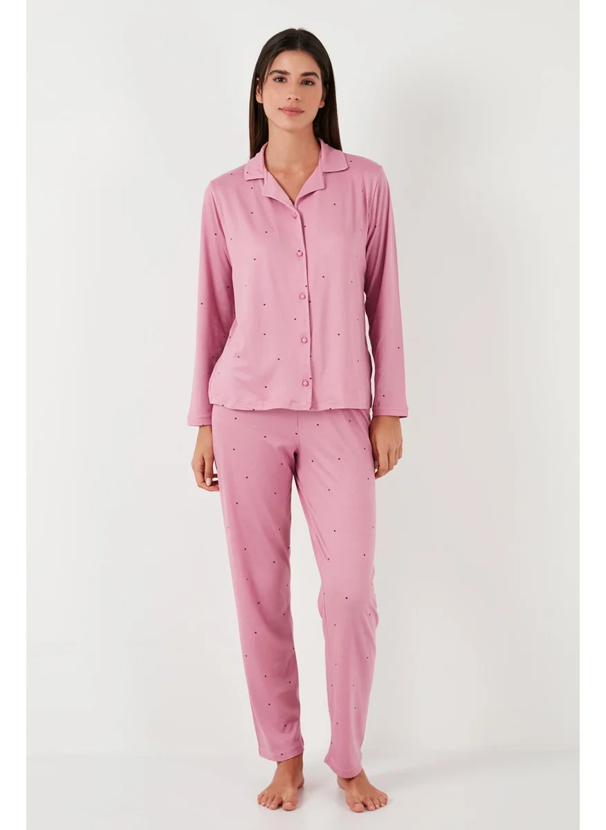 Lela Regular Fit Shirt Collar Long Sleeve Pajama Set Women's Pajama Set 65750701