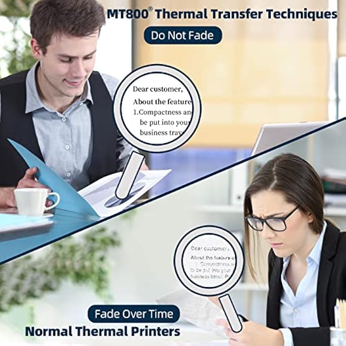 WIRELESS BLUETOOTH PORTABLE PRINTER+CASE+RIBBON 3 IN 1 BY THERMAL TRANSFER MT800 FOR TRAVELING PRINTER COMPATIBLE WITH ANDROID AND IOS PHONE,SUPPORT 8.5" X 11" US LETTER & A4 PAPER - Image 3