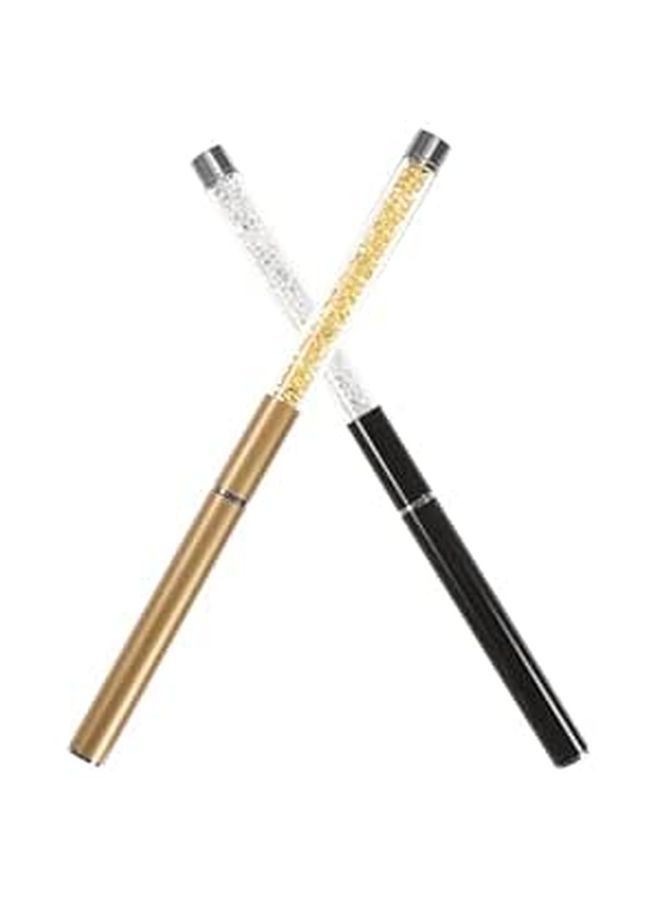 Eyelash Spoolie Brush And Brow Spoolie For Makeup Tool Black Gold - Image 1