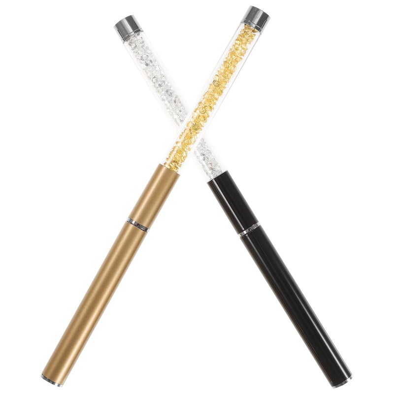 Eyelash Spoolie Brush And Brow Spoolie For Makeup Tool Black Gold - Image 2