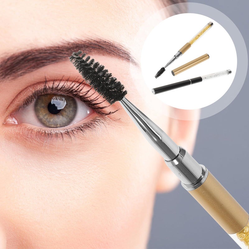 Eyelash Spoolie Brush And Brow Spoolie For Makeup Tool Black Gold - Image 4