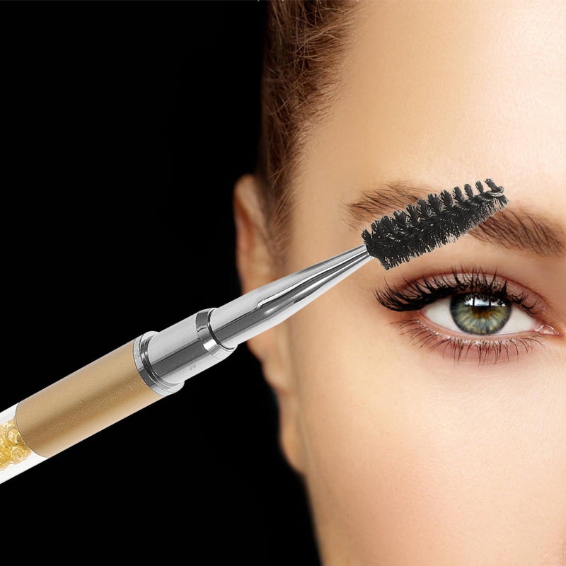 Eyelash Spoolie Brush And Brow Spoolie For Makeup Tool Black Gold - Image 5