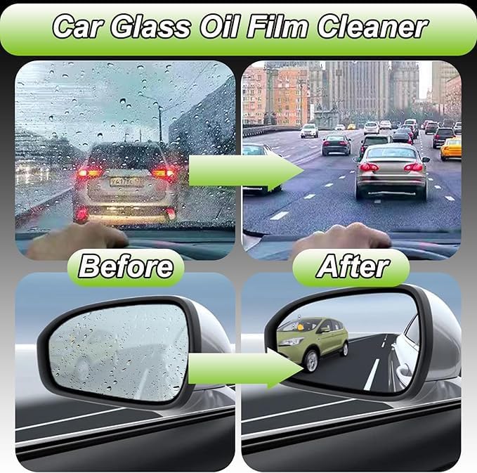Azonee Cross-material combo compatible Upgrade 150ml Automotive Oil Film Cleaning Brush - Reusable Windshield Cleaner | Glass Coating Function to Prevent Rain | Effective Stain Removal Tool, Suitable for Most Vehicle Windscreens Reinforced edge - Image 4