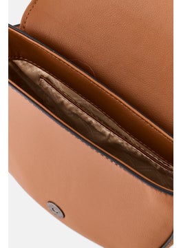 French Connection Women Stud Cross Body Bag 15 H x 20 L x 6 W cm, Brown  - Image 4