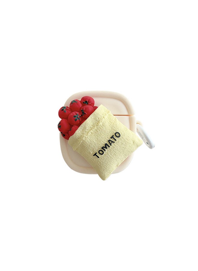 Generic - Cartoon Tomato French Bread For Apple Earphone Case Suitable For Airpods 1/2 Generation Silicone Soft Bluetooth Shell For Apple-Color:Tomato-Applicable Model:airpods4 Generation - Image 1