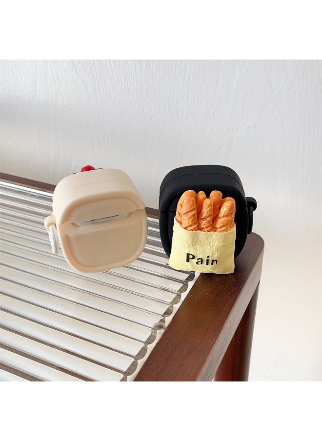 Generic - Cartoon Tomato French Bread For Apple Earphone Case Suitable For Airpods 1/2 Generation Silicone Soft Bluetooth Shell For Apple-Color:Tomato-Applicable Model:airpods4 Generation - Image 1