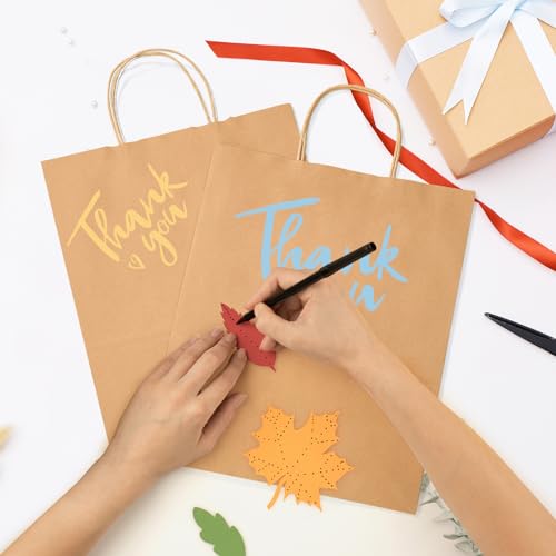 GSSUSA 10x5x13 100Pcs Brown Paper Bags with Handles, Bulk Shopping Grocery Paper Bags, Party Favor, Retail, Small Business, Packaging, Merchandise, Boutique, Wedding - Image 5
